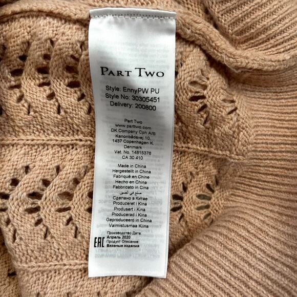 Part Two Knitted Pullover Soft Pink Ennypw Wool Blend Sweater Top Size S - Picture 8 of 13